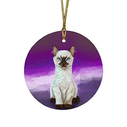 Siamese Kitten Round Christmas Ornament Rfpor48106