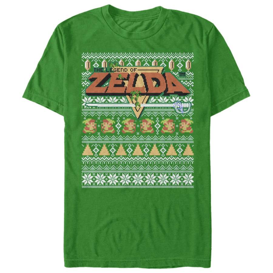 Nintendo Men’s Ugly Christmas Legend of Zelda  T Shirt