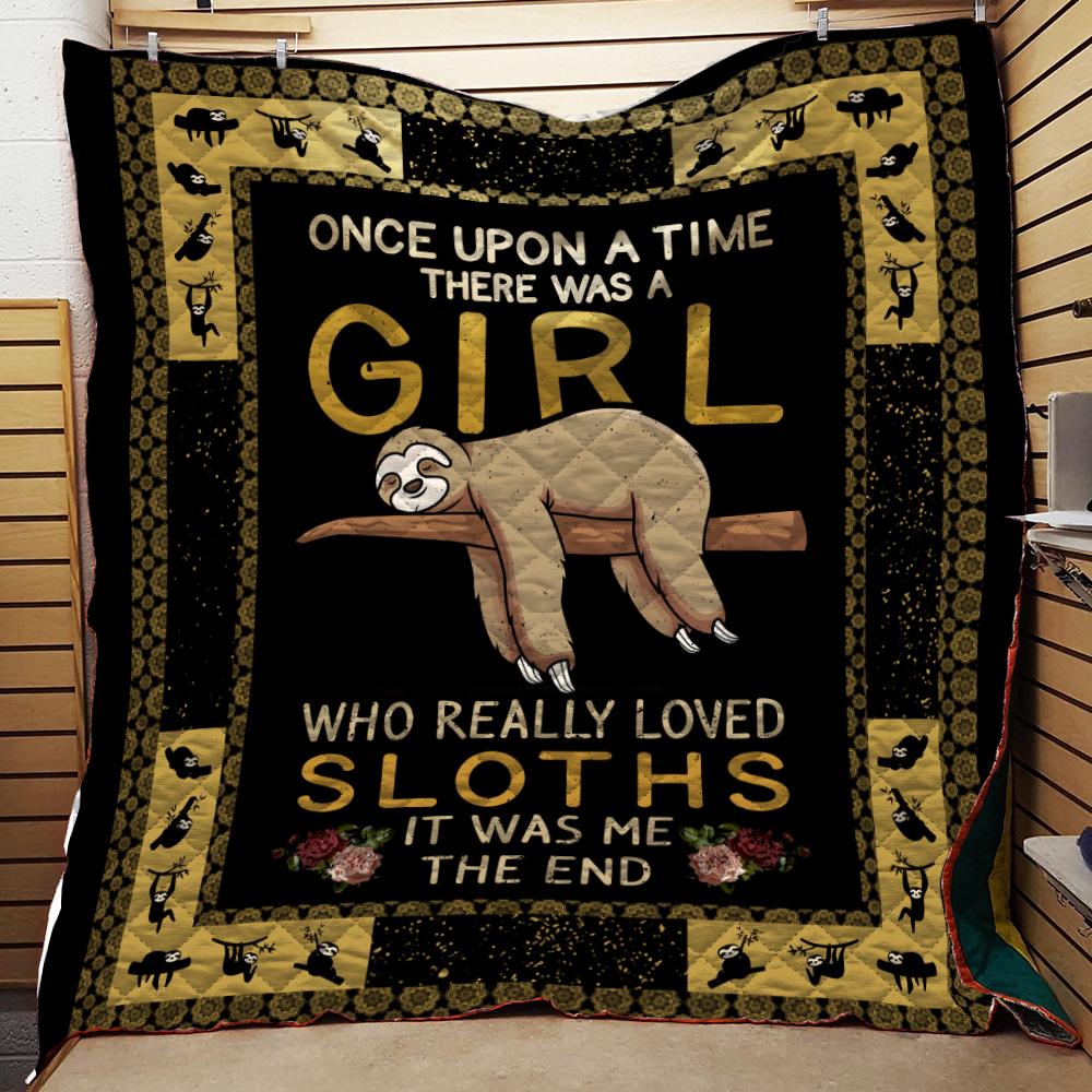 Sloth Girl Quilt Blanket