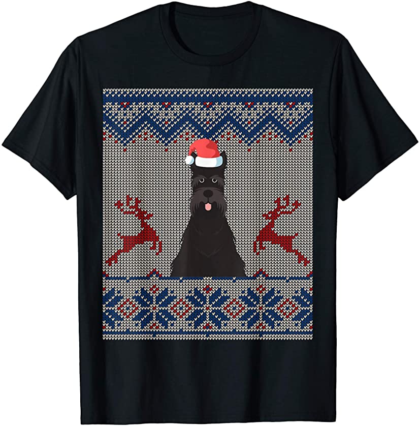 Scottish Terrier Dog Santa Hat Ugly Christmas Sweater Gift T-Shirt