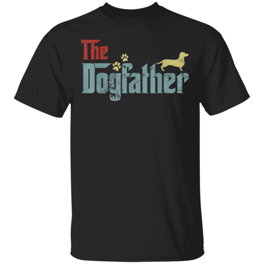 Vintage The Dogfather Dachshund Funny Dog Owner Gifts TShirt