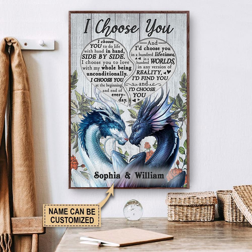 Aeticon Gifts Personalized Dragon I Choose You Pallet Canvas Mom Dad Gift Home Decor