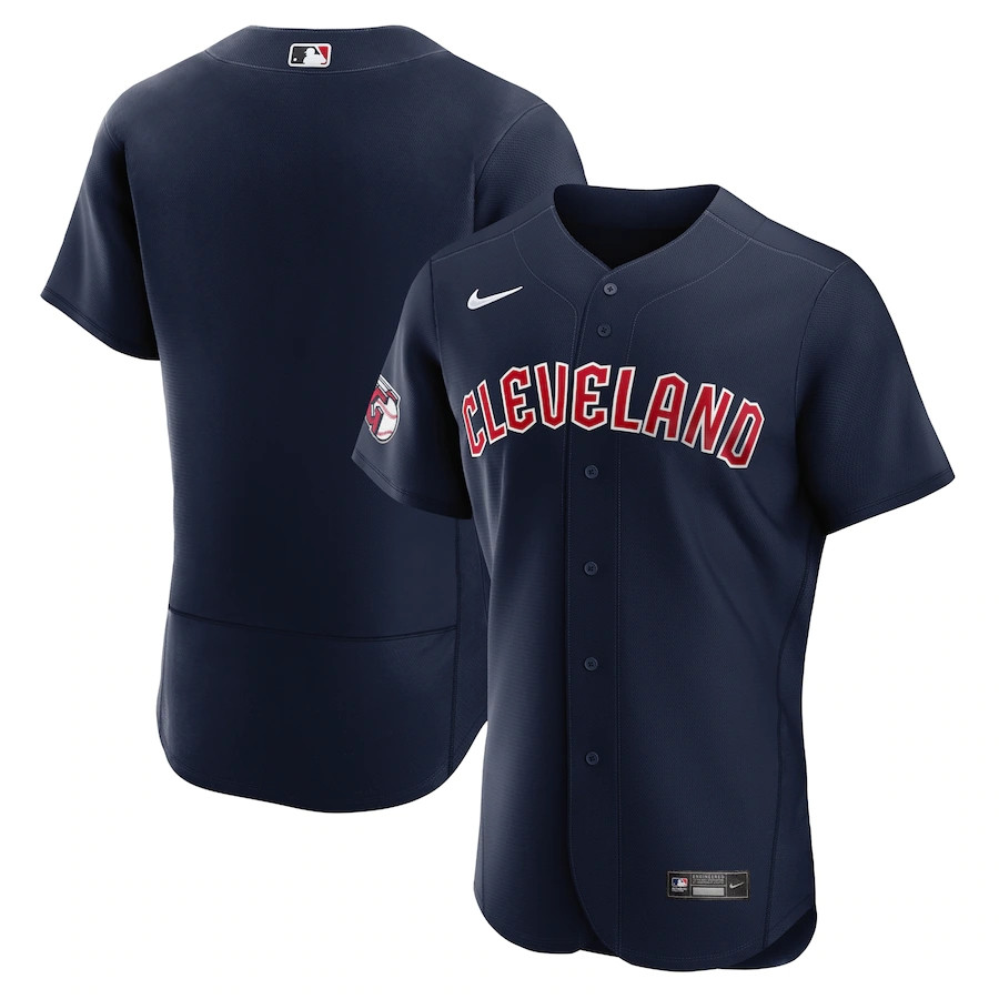 Cleveland Guardians MLB Baseball Team White Alternate Team Navy Jersey For Guardians Fans