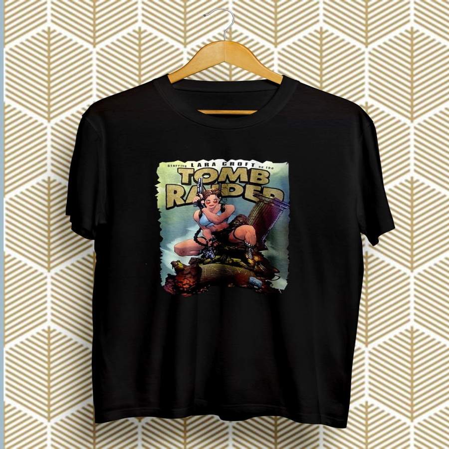 Rare Top Cow Comic Tomb Raider Lara Croft Mens Fashion Printed T-Shirt