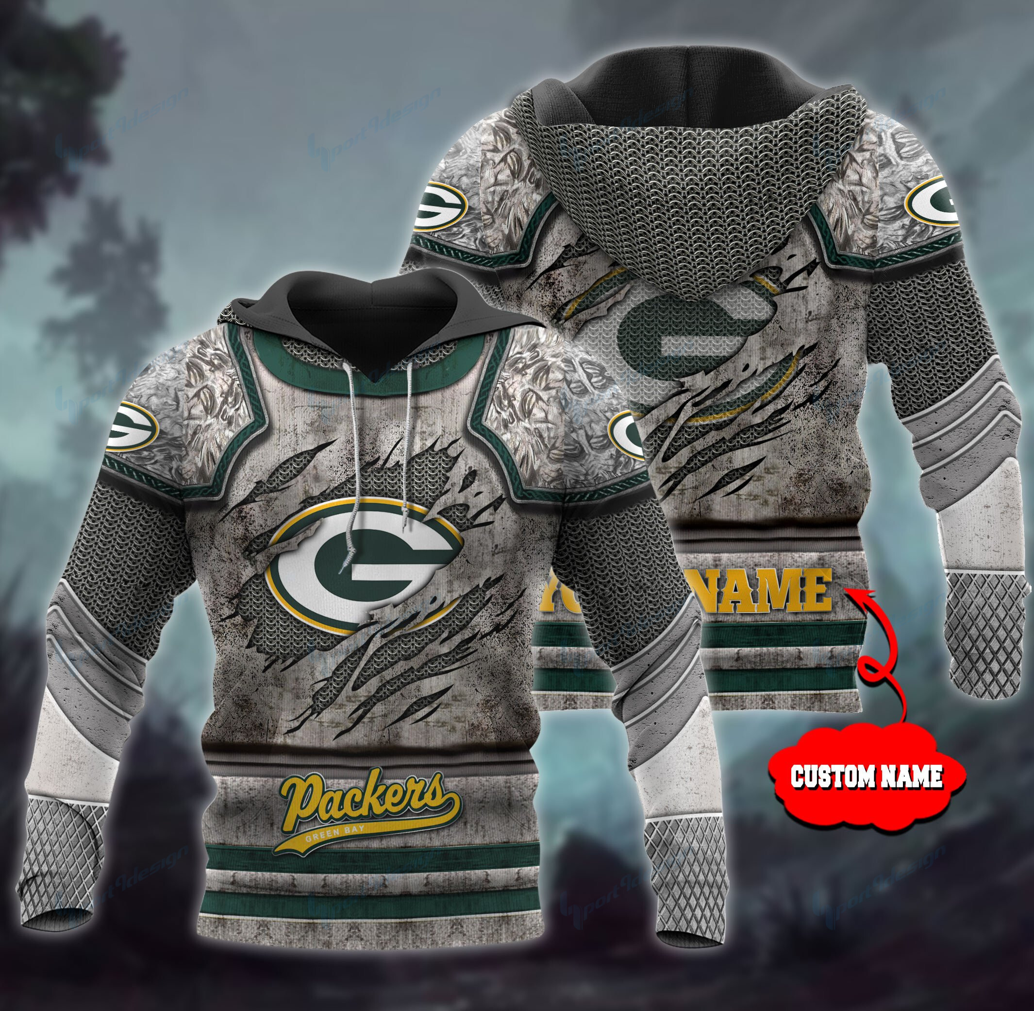 Green Bay Packers Personalized All Over Printed 611