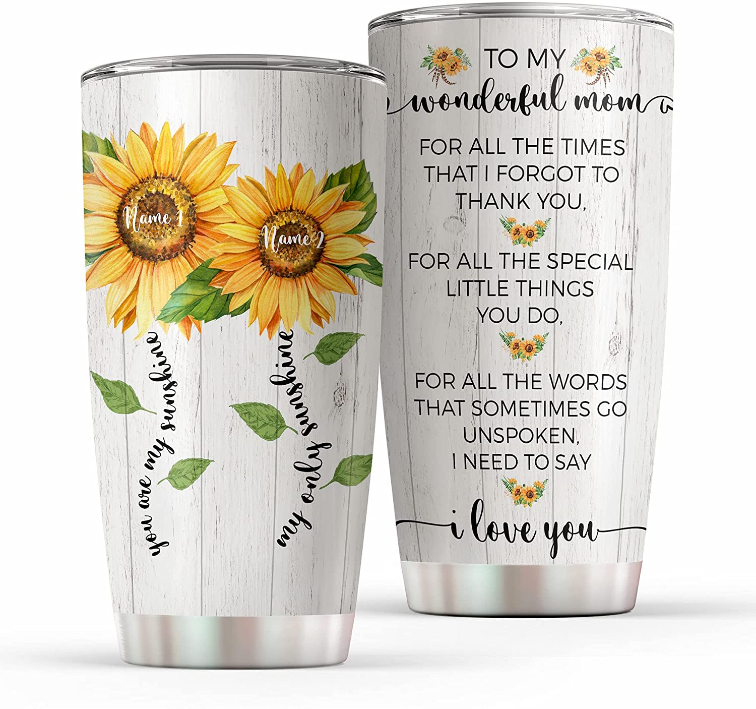 Double Wall Insulated 20Oz Stainless Steel Tumbler For Mom |To My Wonderful Mom | Custom Mother Gift For Birthday, Thanksgiving, Christmas