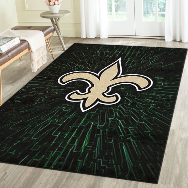 New Orleans Saints Rug, Football Team Living Room Bedroom Carpet, Sports Floor Mat