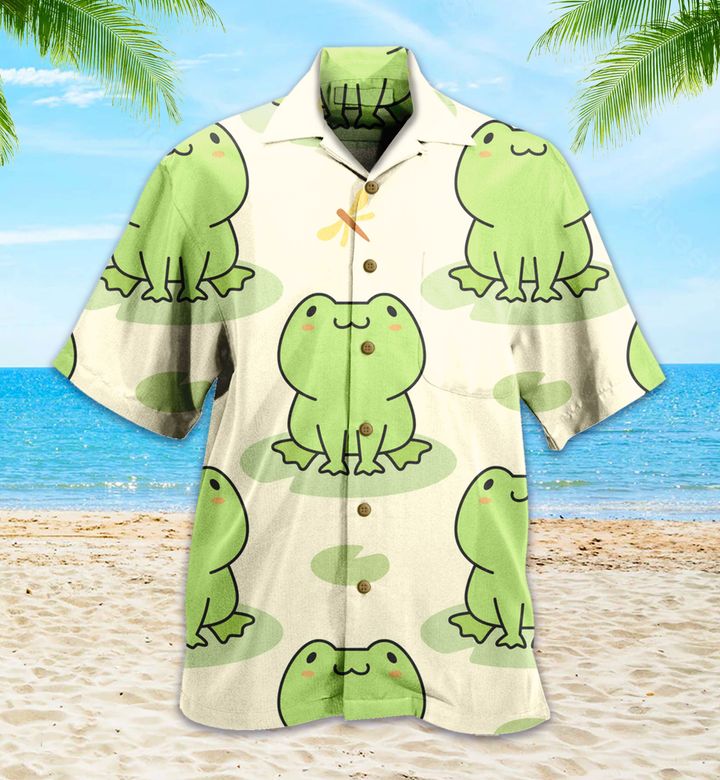 Cute Frog Yellow Hawaii Shirt Ha49232