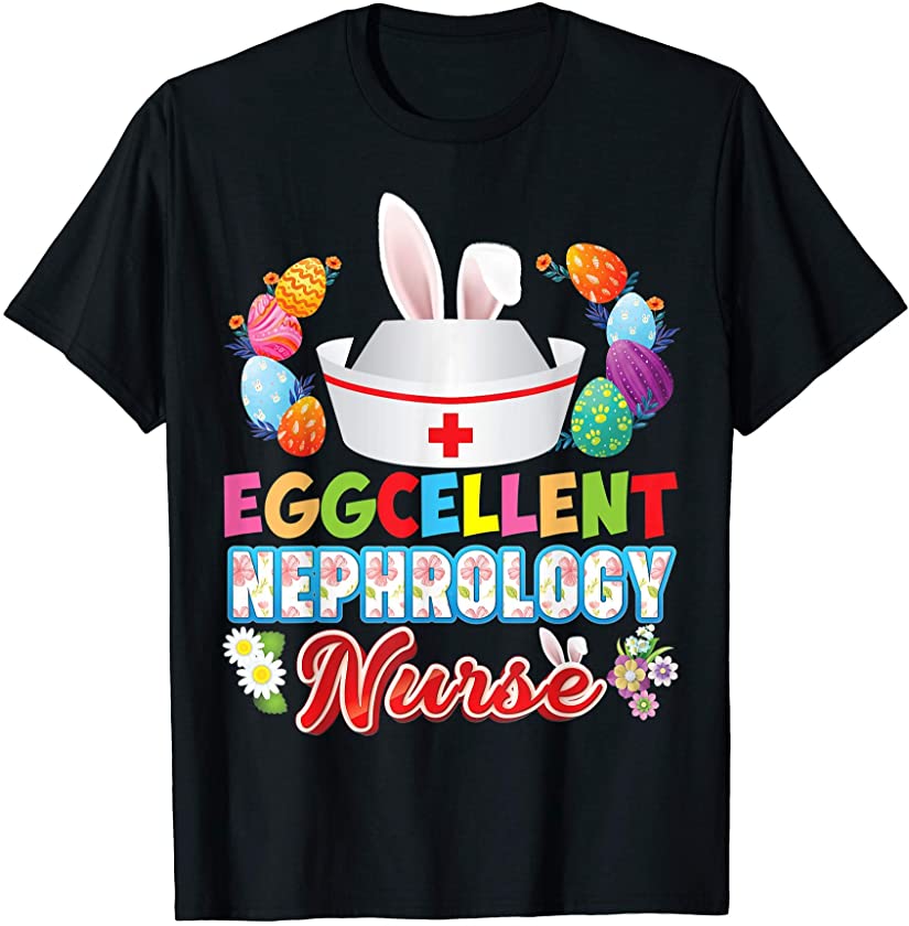 Nephrology Nurse Bunny Ears Face Cute Easter Eggs Hunt T-Shirt