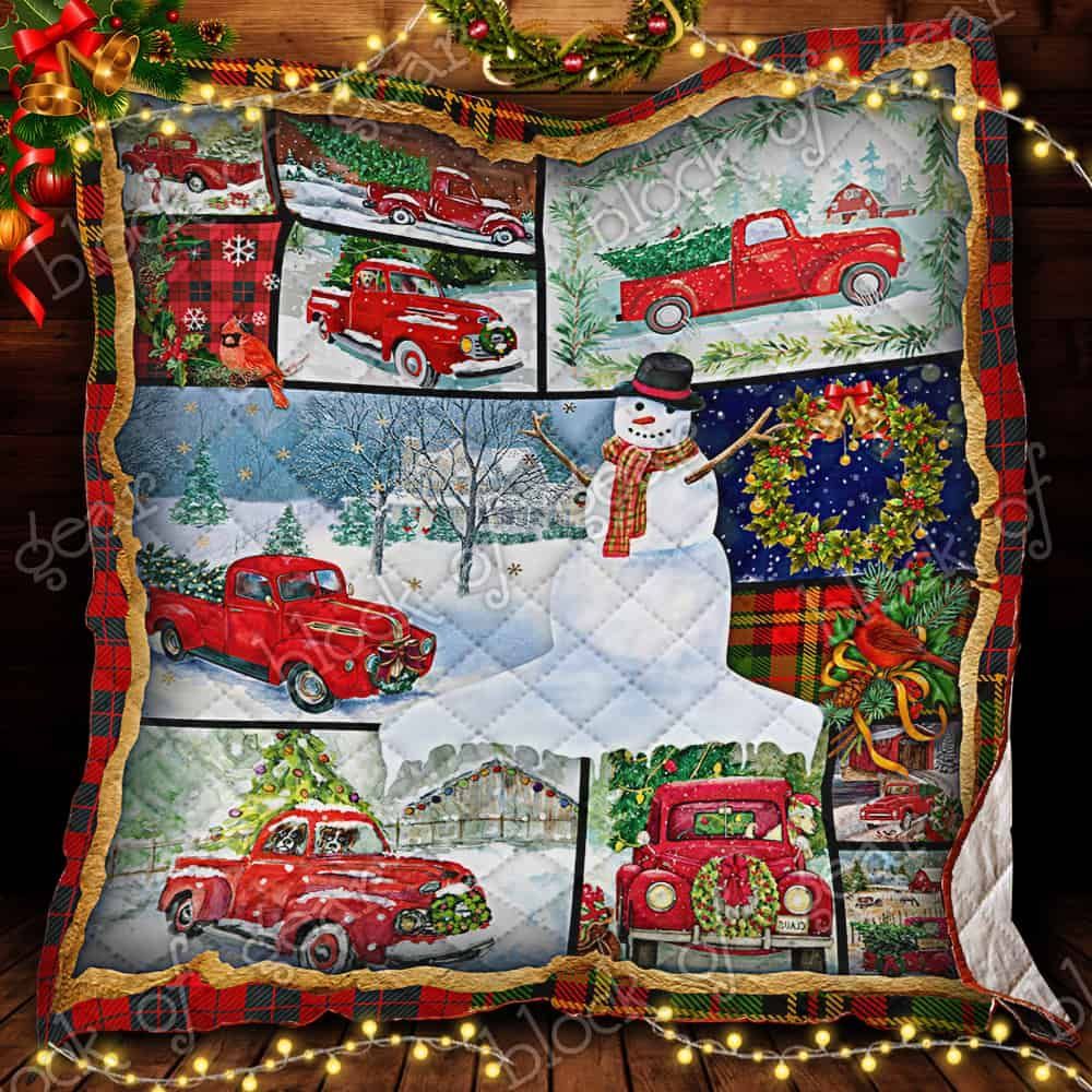 Vintage Red Truck CL14100536MDQ Quilt Blanket