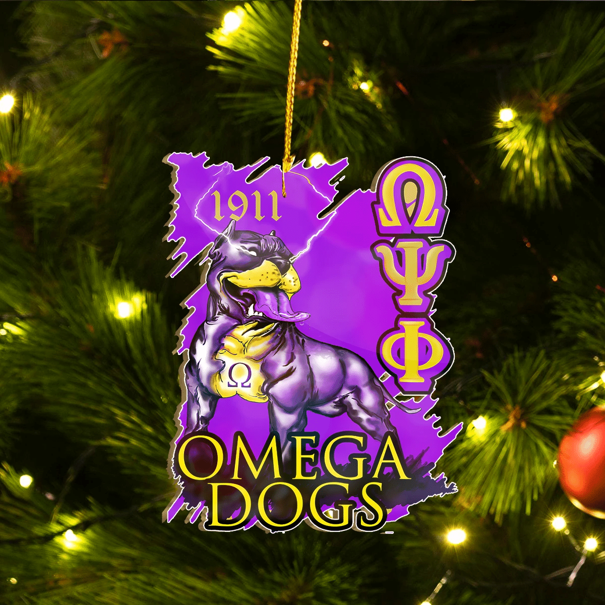 Getteestore Ornament – Omega Psi Phi Bull Dogs Custom Shape Ornament A31