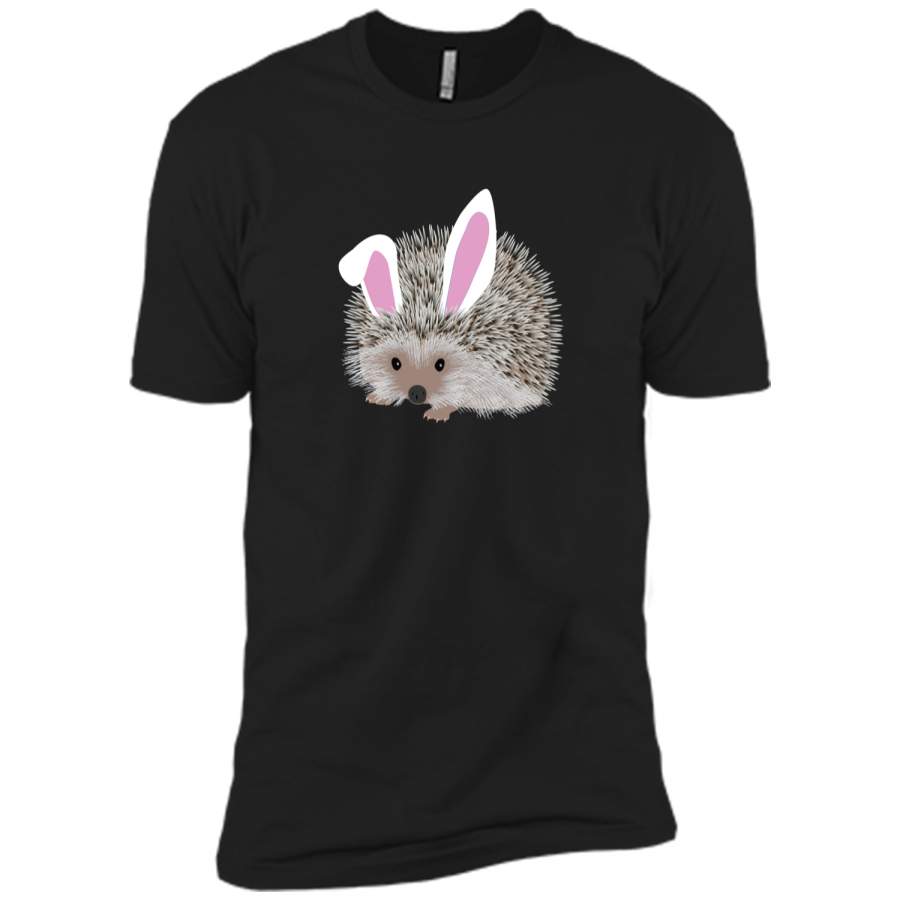 Cute and Funny Hedgehog Easter Bunny Ears Graphic T-Shirt Next Level Premium Short Sleeve Tee