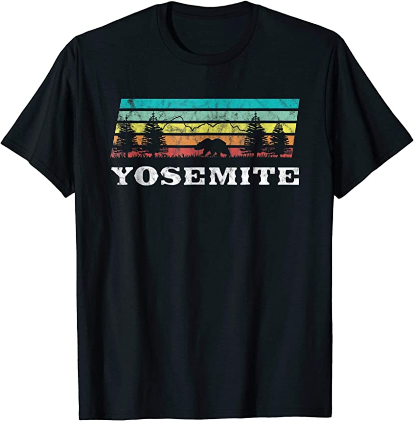 Yosemite National Park Shirt Vintage Retro Half Dome Camp