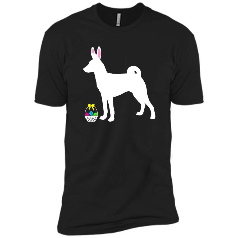 Basenji Easter Bunny Dog Silhouette T-Shirt Next Level Premium Short Sleeve Tee