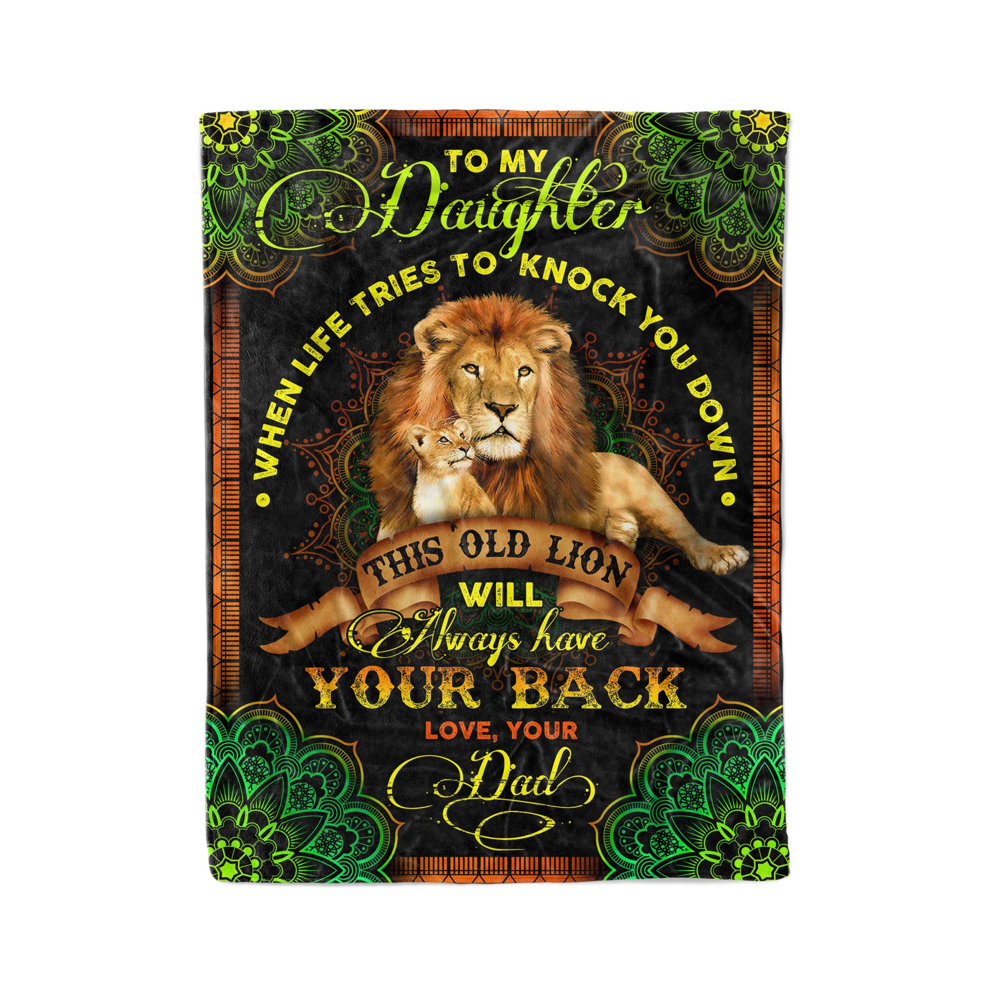 This Old Lion Will Always Have Your Back – Fleece Blanket – Warm And Cozy Family Gift For Daughter