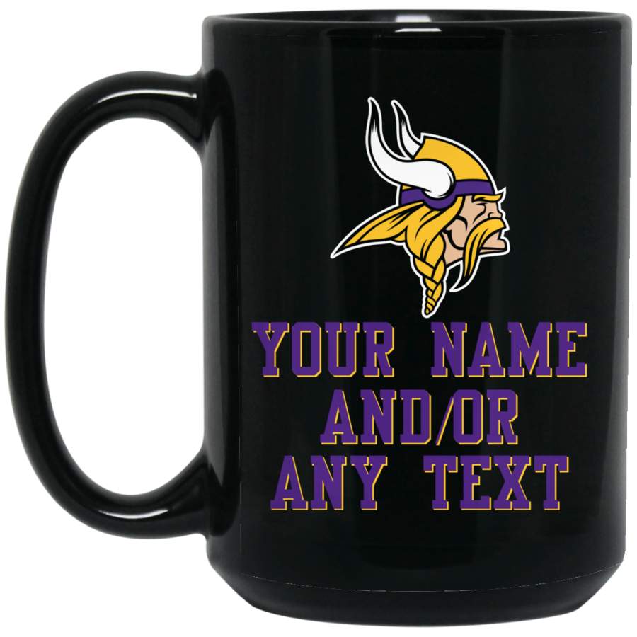 Minnesota Vikings Logo Purple-Yellow Example BM15OZ 15 oz. Black Mug