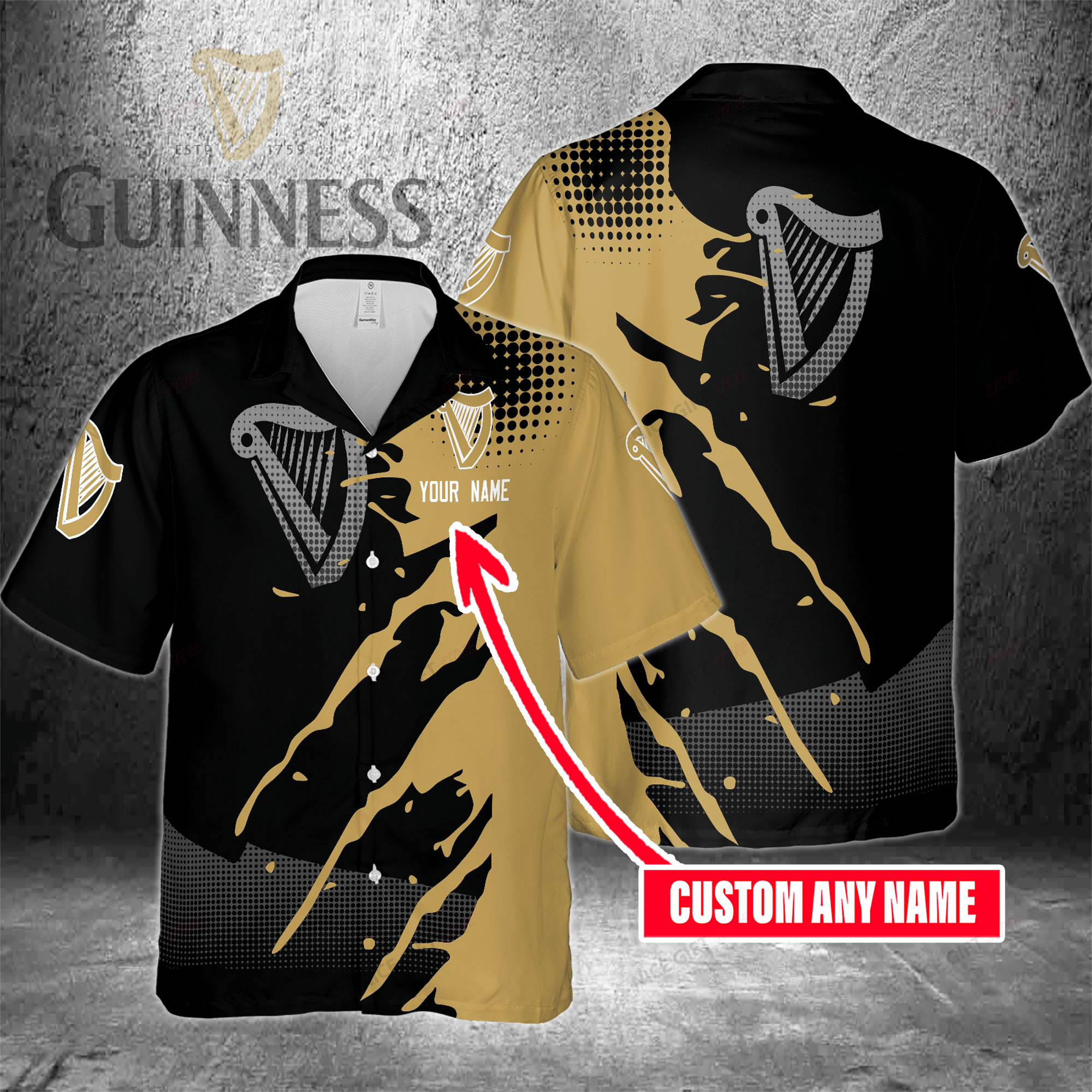 Guinness Custom Name Hawaiian Shirt 3Hs-N5C4