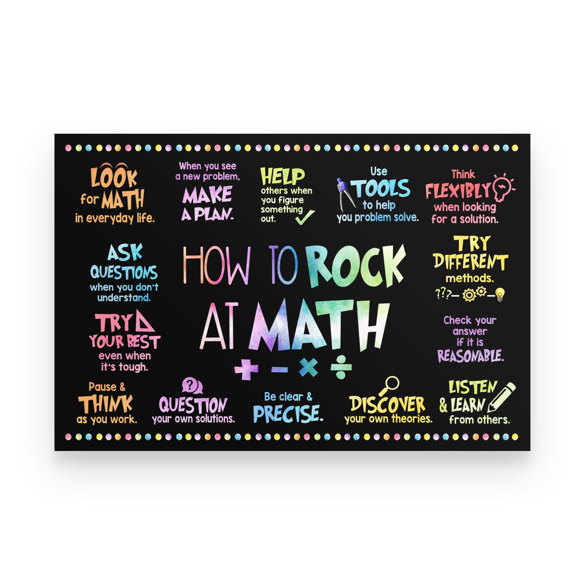 How To Rock At Math Poster - Classroom Poster - Poster Art Design