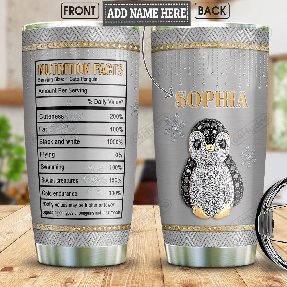 Penguin Facts Personalized Nnr1301011Z  Stainless Steel Tumbler Travel Customize Name, Text, Number, Image