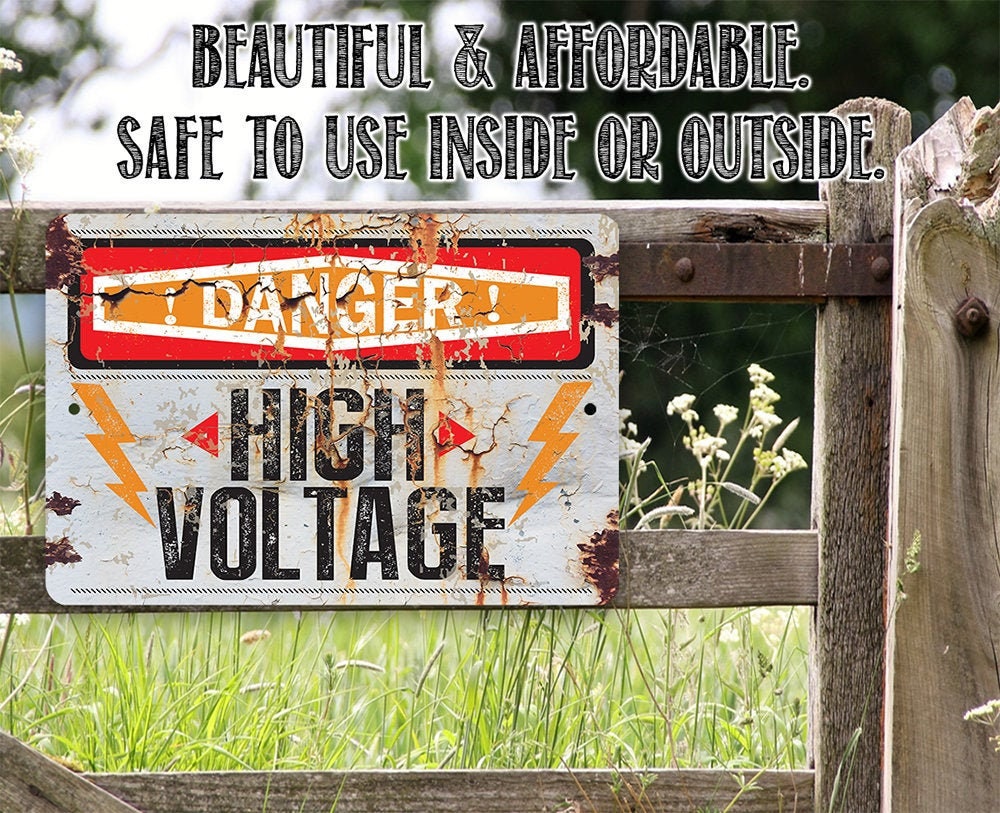 Danger High Voltage – 8″ x 12″ or 12″ x 18″ Aluminum Tin Awesome Metal Poster