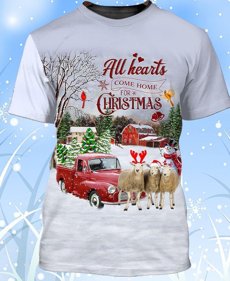 All Hearts Come Home For Christmassheep 3D Tshirt