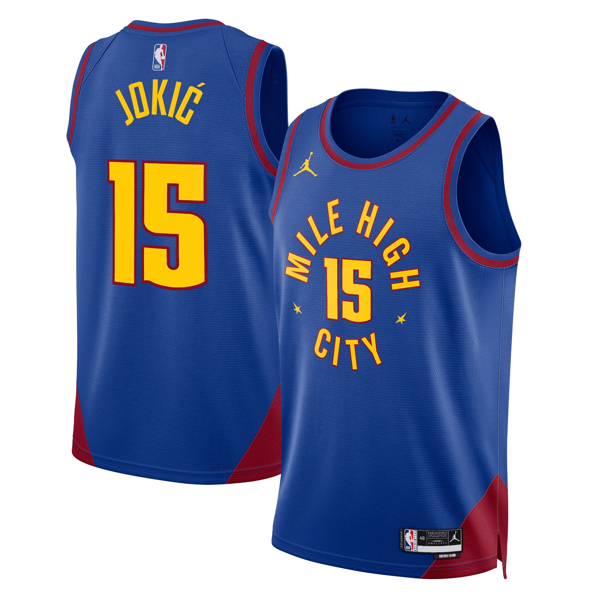 Denver Nuggets Jordan Statement Edition Swingman Jersey – Blue – Nikola Jokic – Unisex