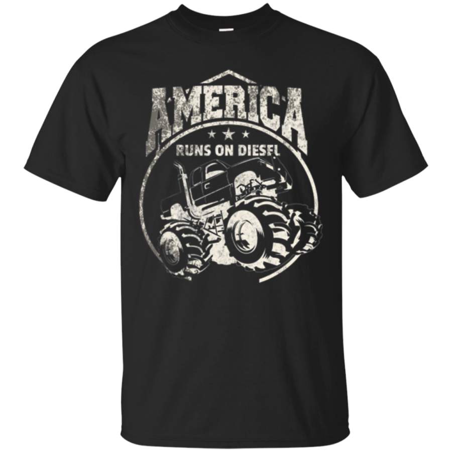 Vintage America Runs On Diesel Gear Monster SUV T-Shirt