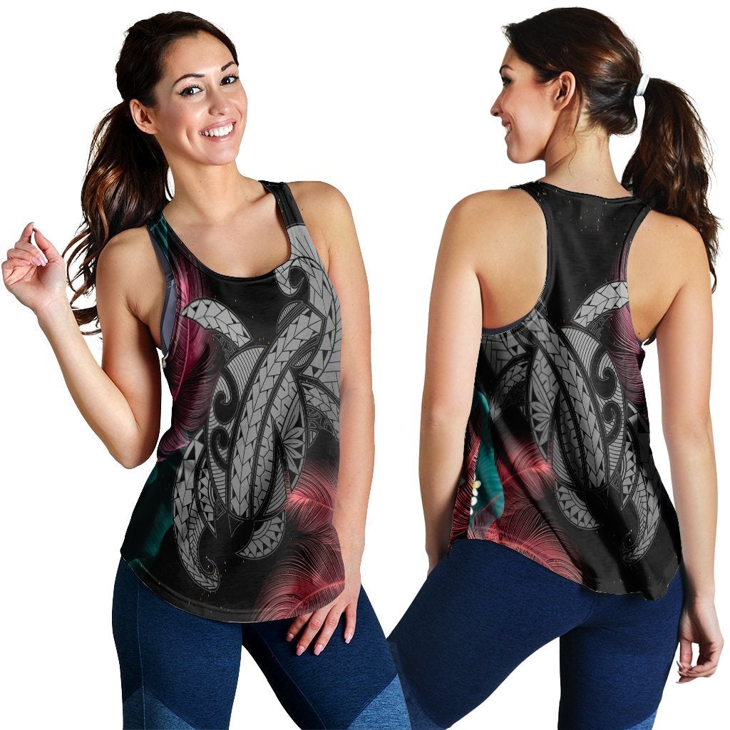 Hawaiian Turtle Polynesian Tropical Racerback Tank Ghia Style Gray Ah Ha99569