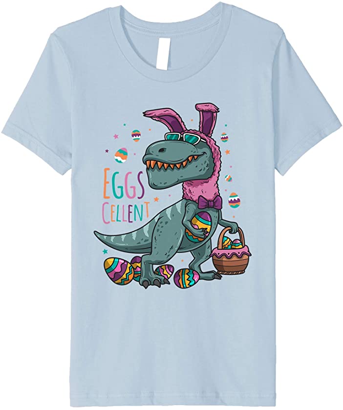 Kids Easter Basket Stuffers T Rex Easter Bunny Eggscellent Gift Premium T-Shirt