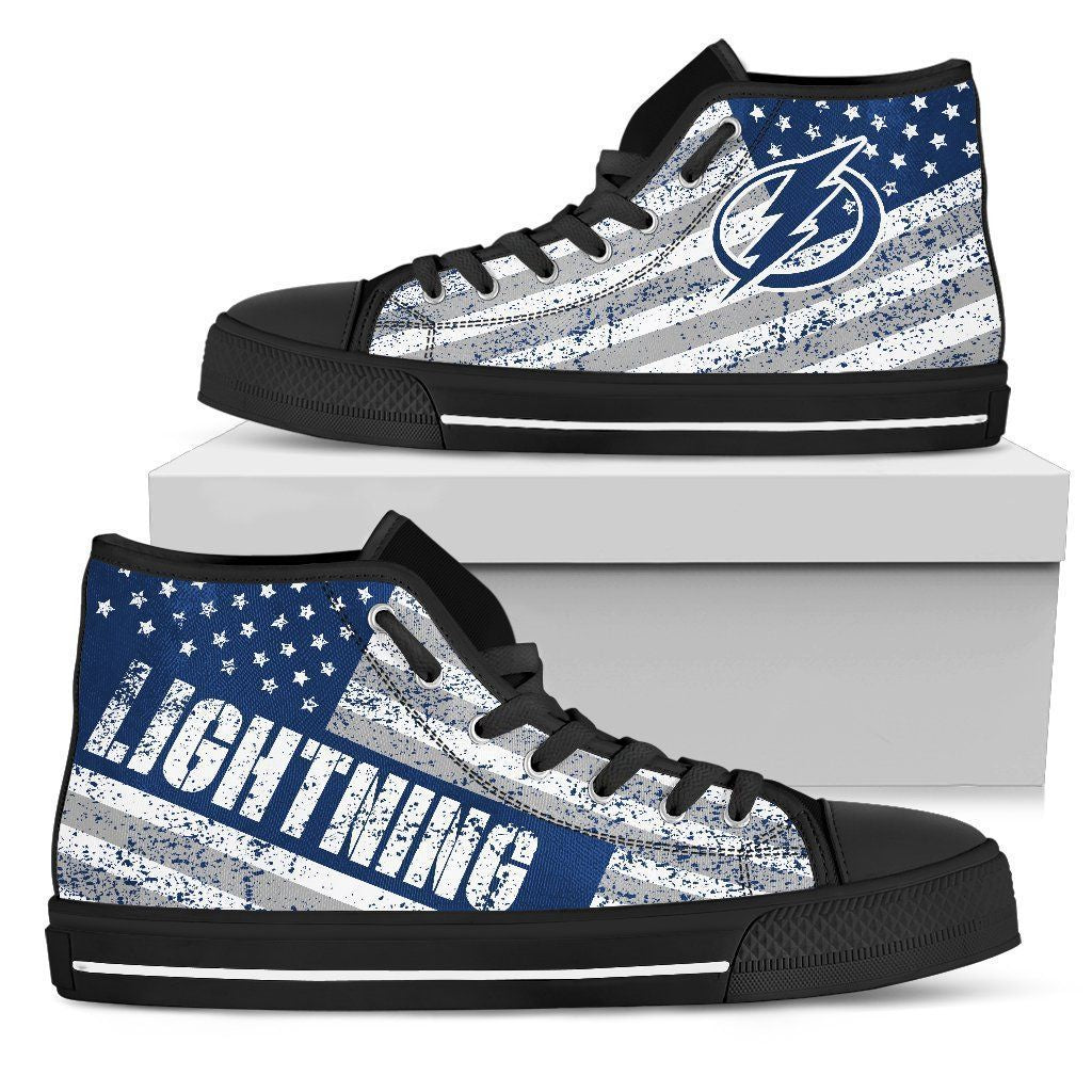 America Flag Tampa Bay Lightning High Top Shoes