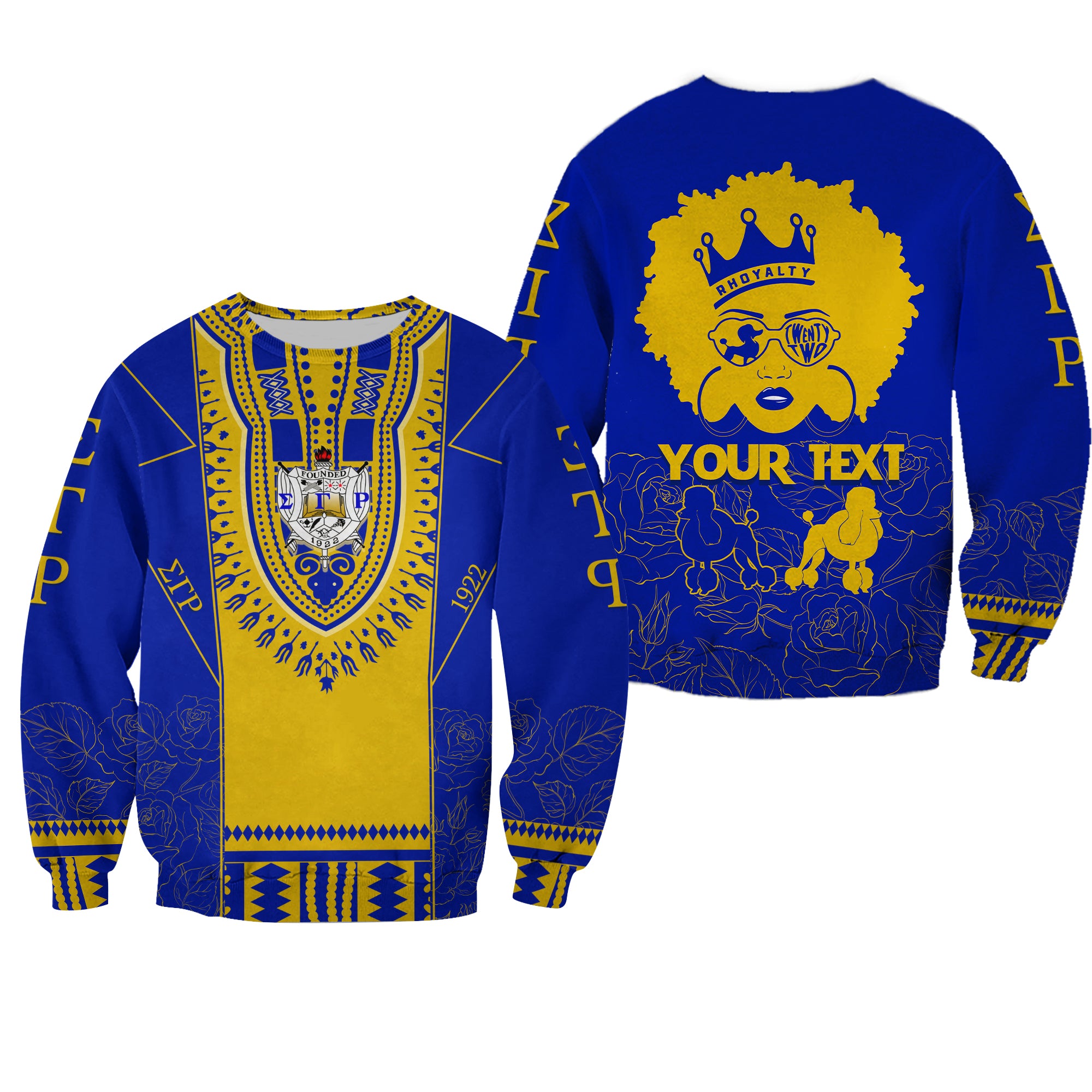 Sigma Gamma Rho Personalized Sweatshirt Rhoyalty Dashiki Design Lt7