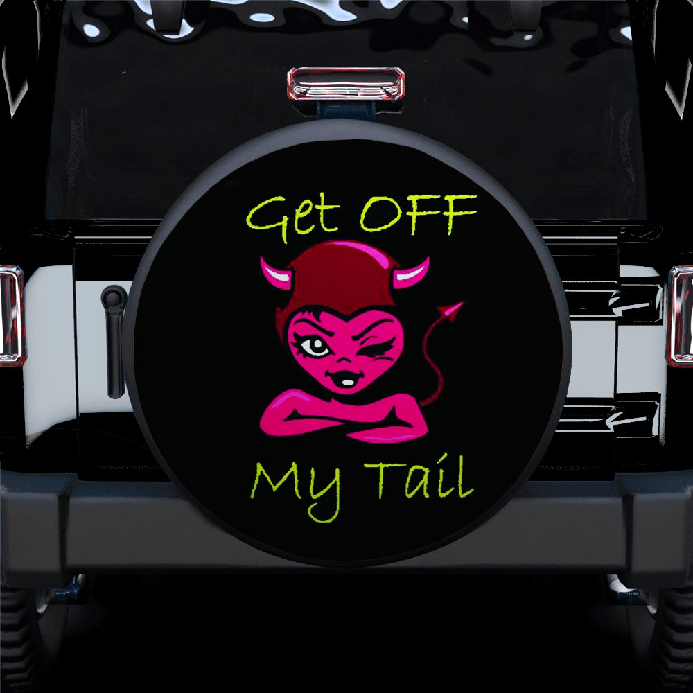 Red Get Off My Tail Jeep Car Spare Tire Cover Gift For Campers