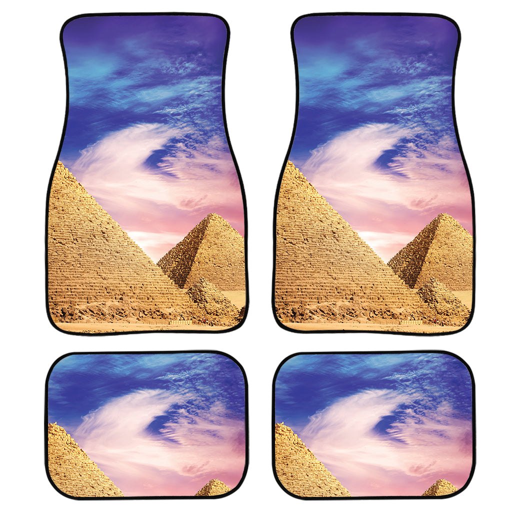 Purple Cloud Pyramid Print Front And Back Car Floor Mats, Front Car Mat