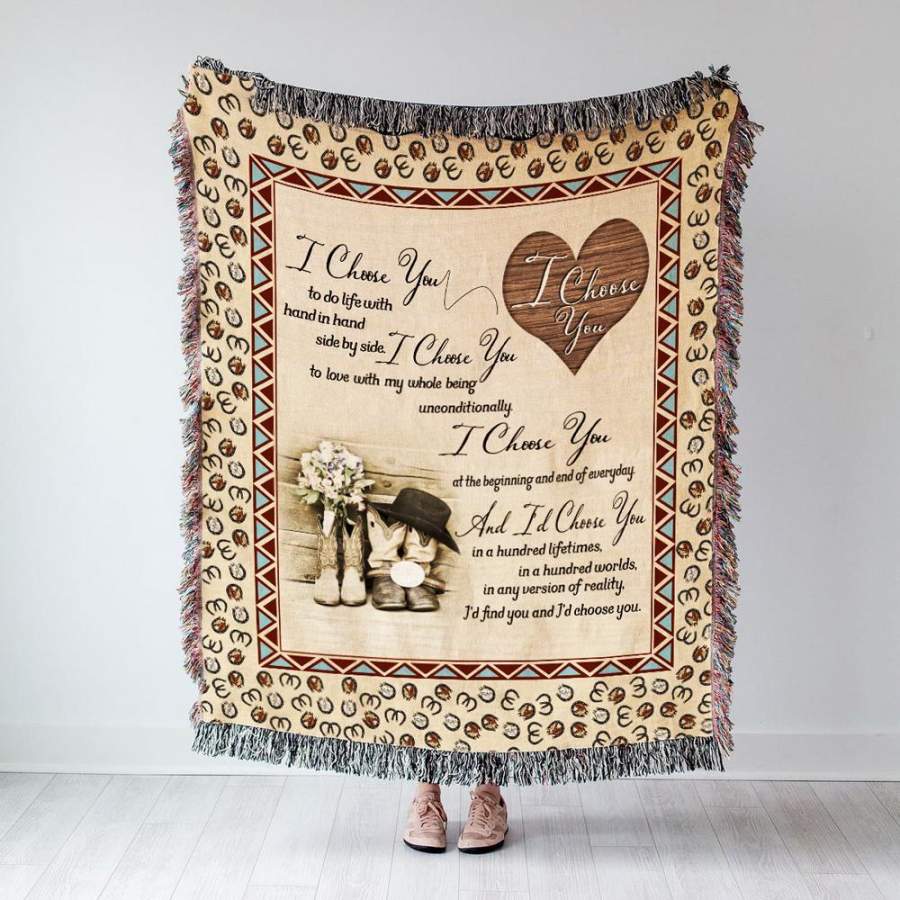 Gift For Wife For Husband Country Living I Choose You Woven Blanket