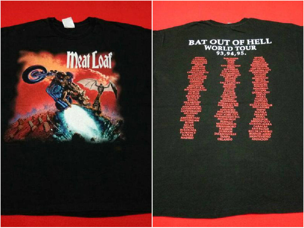 vintage Meat Loaf band bat out the hell 90s mens t shirt