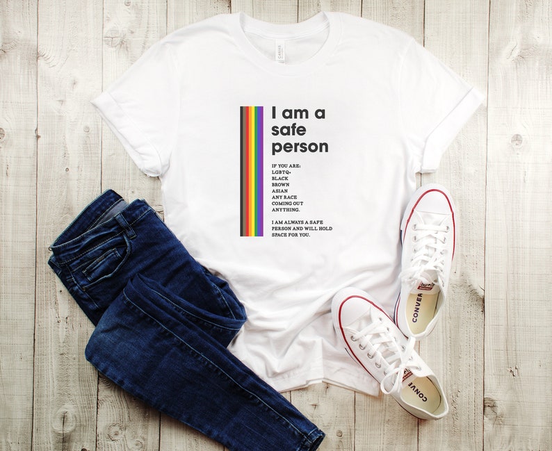 Ally Shirt, Lgbtq Ally T Shirt, Lgbt T Shirt For Ally, I Am A Safe Person, Ally Gift, Rainbow Tshirt