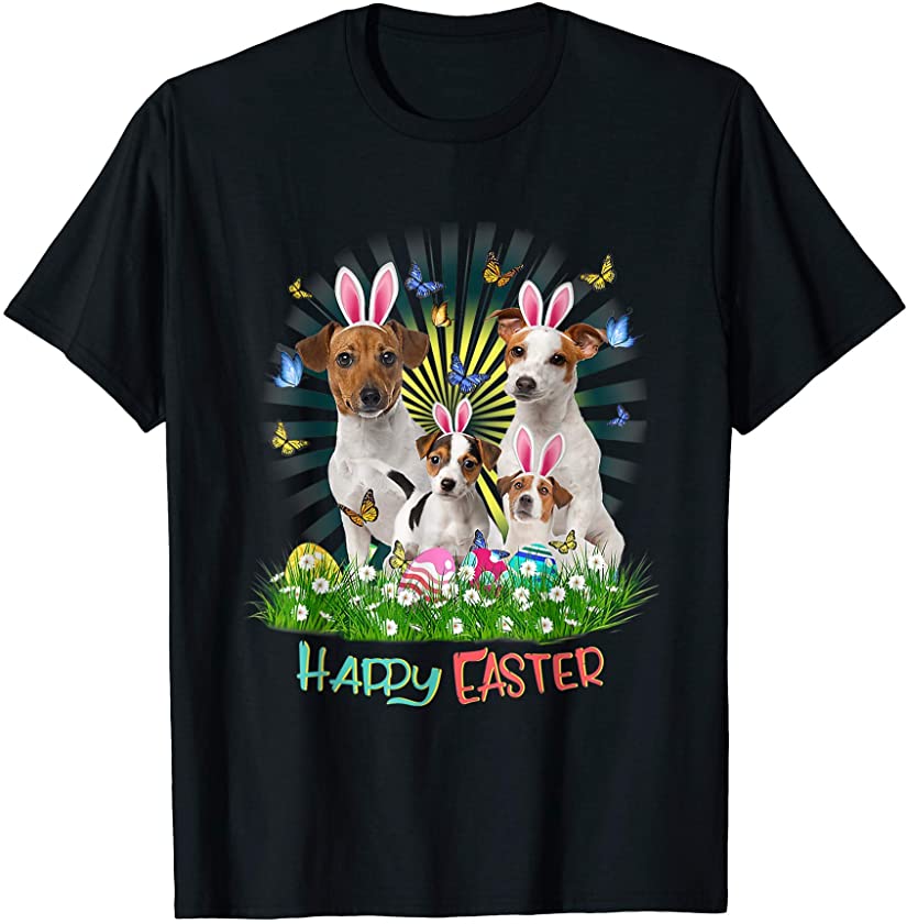 Jack Russell Terrier Happy Easter Bunny Eggs Lover T-Shirt