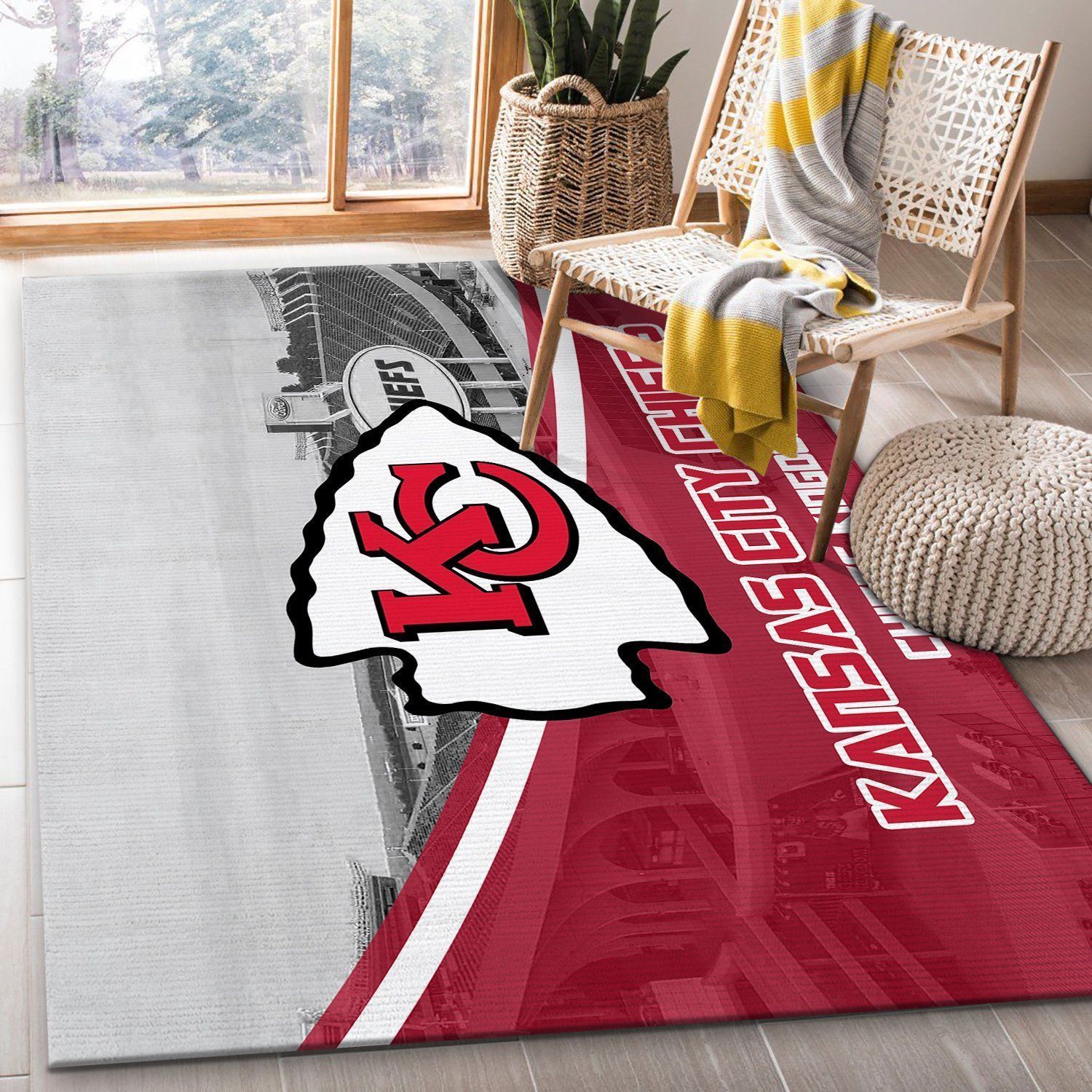 Kansas City Chiefs Football Club Area Rugs Living Room Carpet Floor Decor