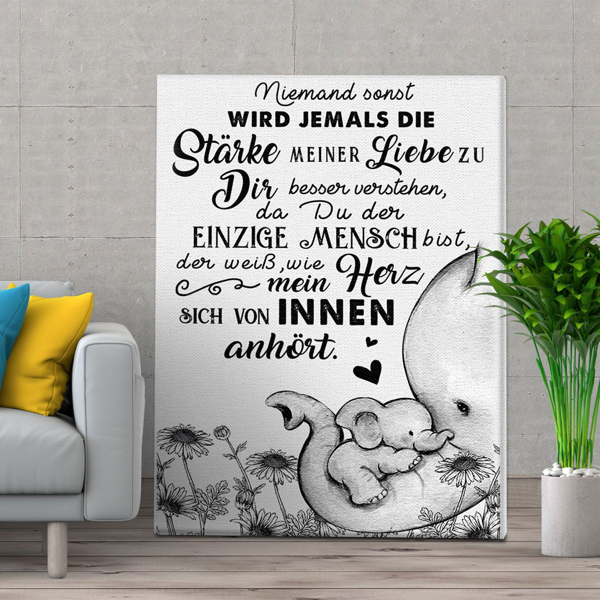 Baby Elephant Niemand Sonst Wird Nursery Gift – Canvas Poster Wall Art