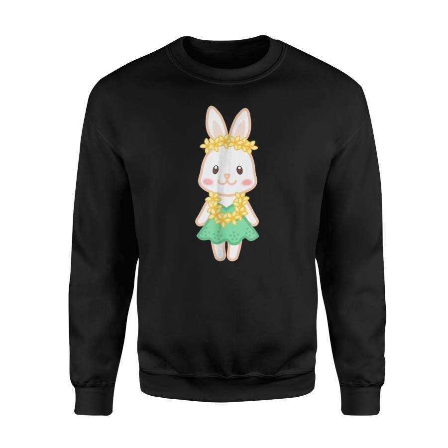 Cute Kawaii Hula Girl Bunny Rabbit In Hawaii  Sweatshirt