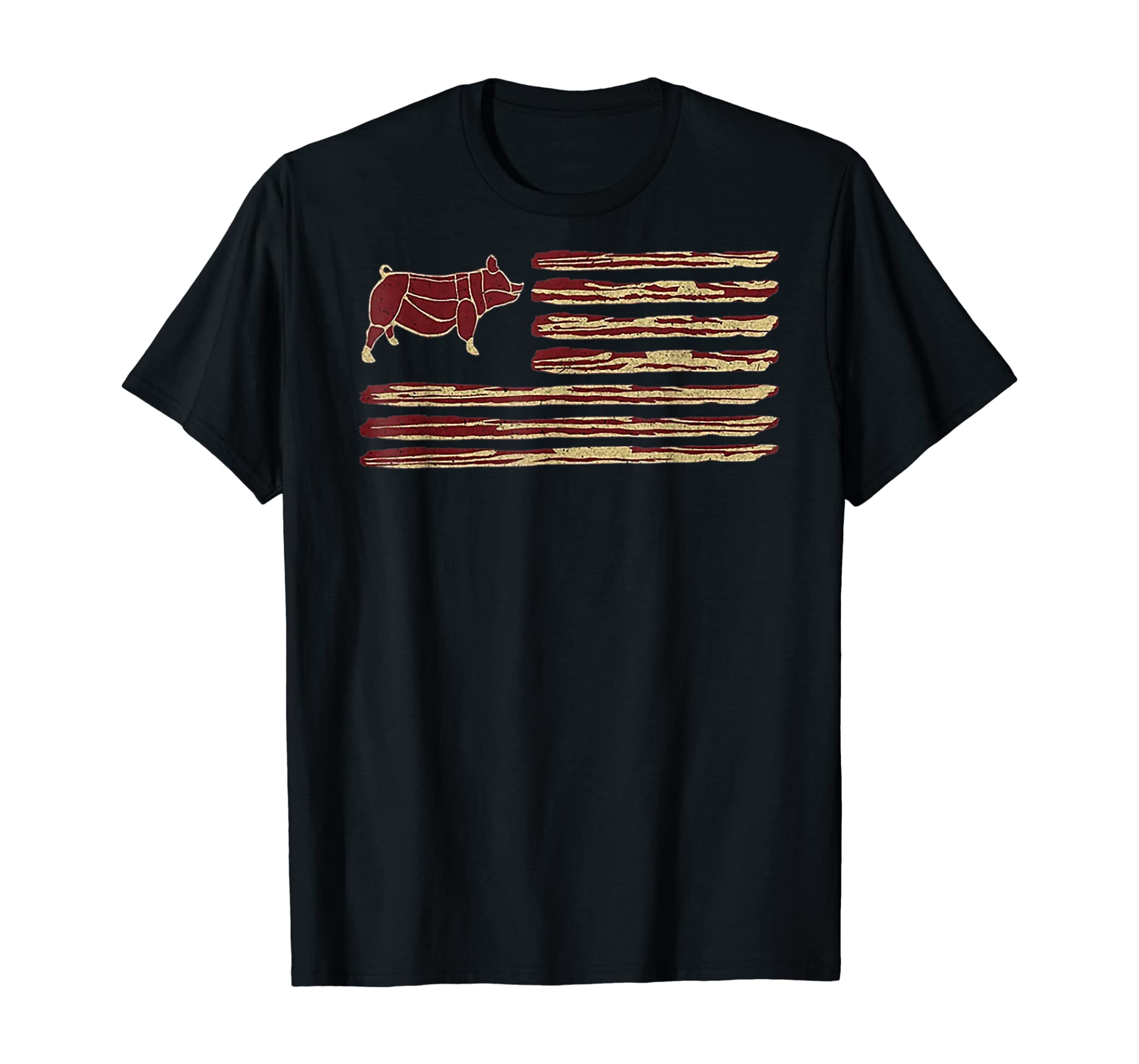 Bacon Flag Pig Vintage T-Shirt