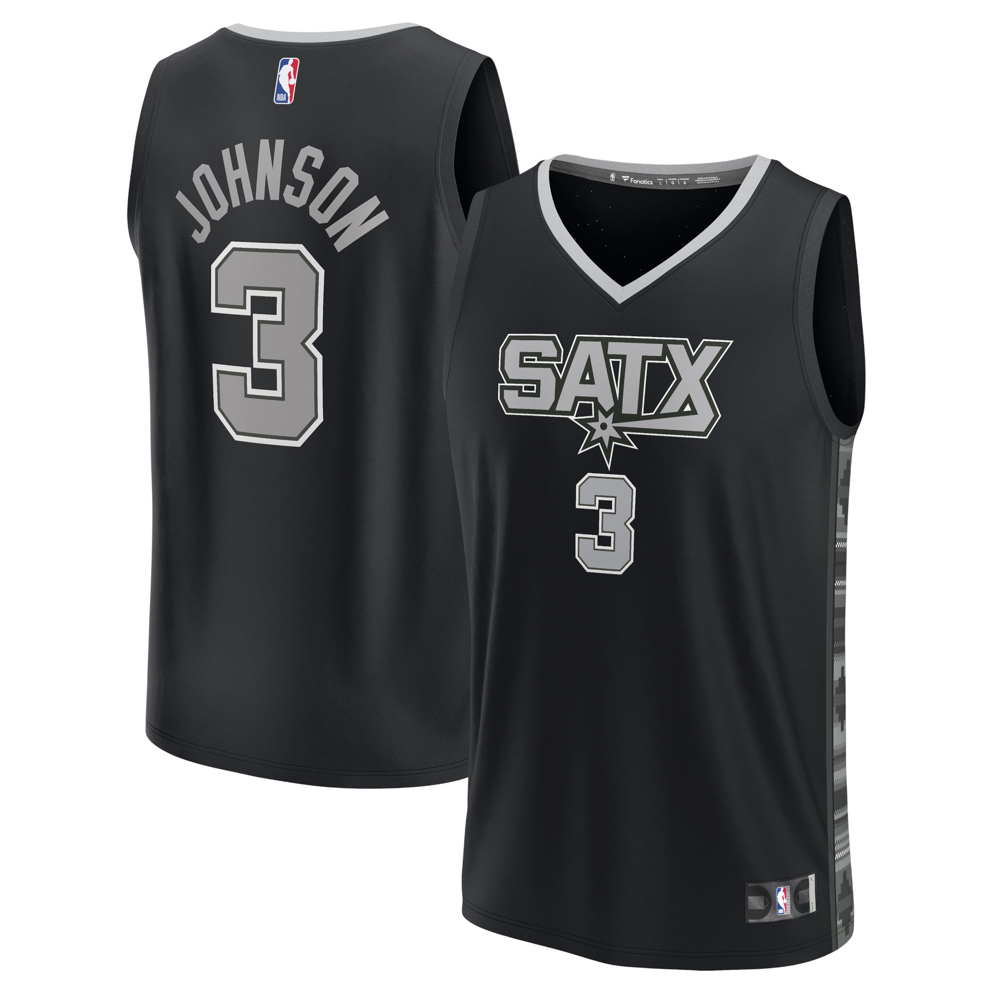 Keldon Johnson San Antonio Spurs Fast Break Player Jersey – Statement Edition – Black