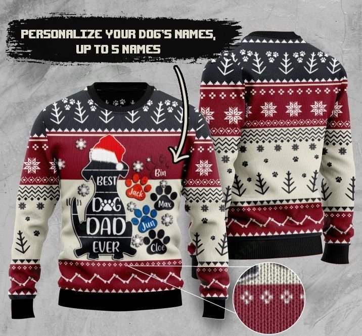 Best dog dad ever personalized Ugly sweater