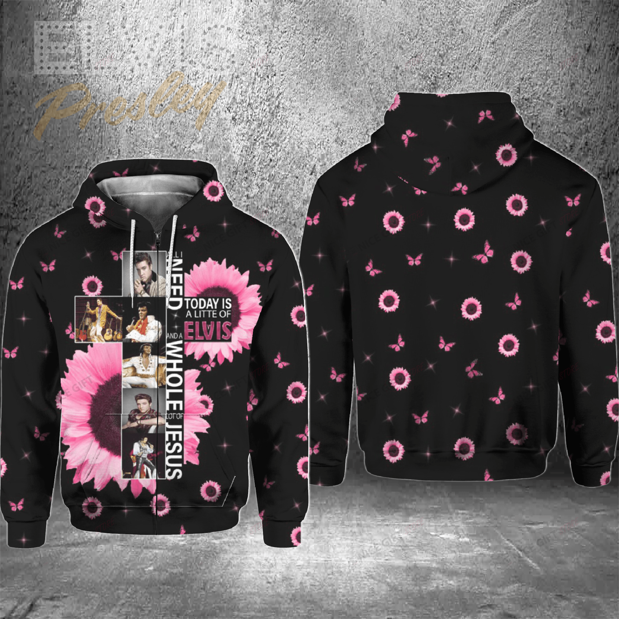 Elvis Presley Zip Hoodie 3D 3Zh-K0C8