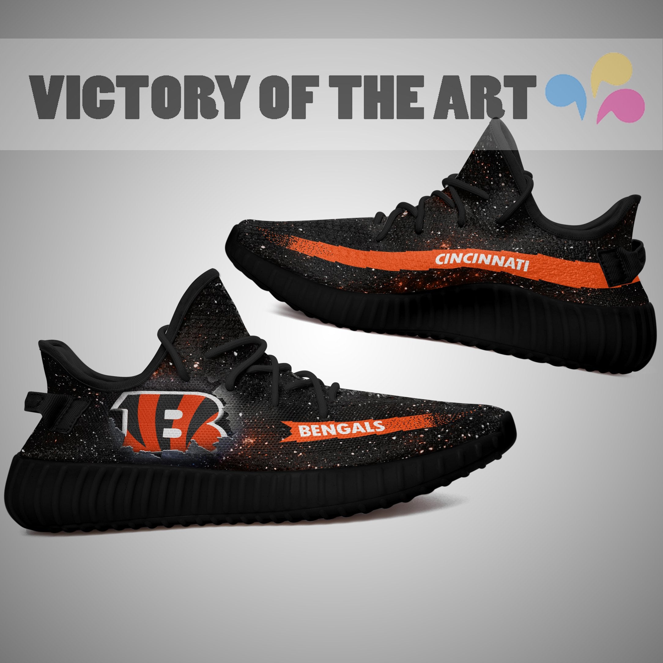 Art Scratch Mystery Cincinnati Bengals Yeezy Shoes