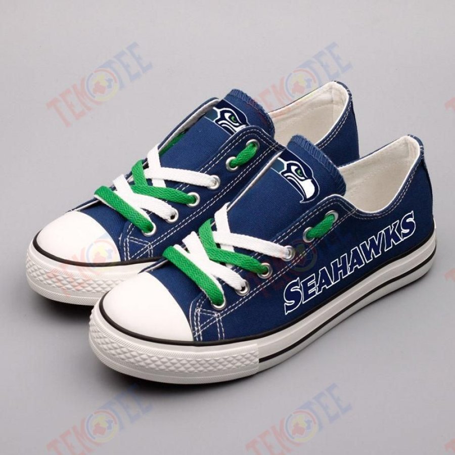 Mens Womens Seattle Seahawks Low Top Seahawks Running Shoes Tennis Shoes Low Top Shoes Custom Print Footwear Converse Sneakers TMT553