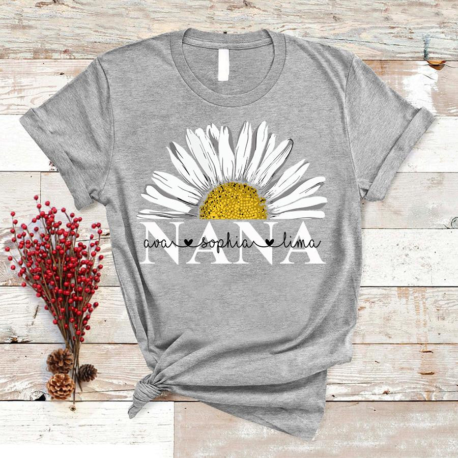 Personalized Grandma Daisy T Shirt, Nana Daisy Shirt, Mimi Daisy Flowers