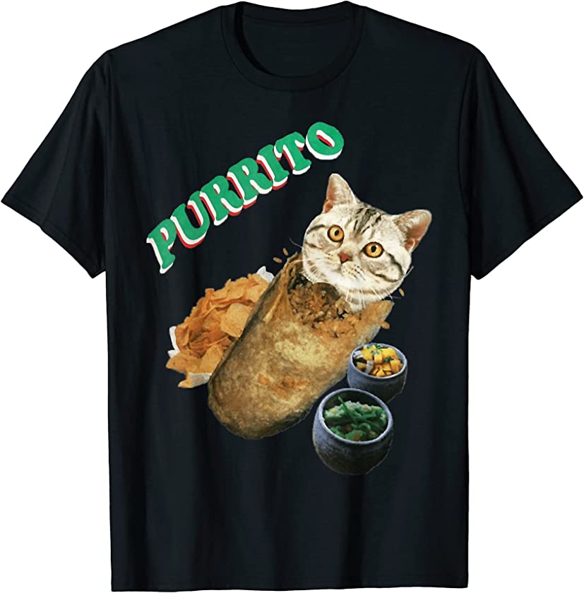 Purrito Cat Fun Mexican Food Kitty Salsa Guac Kitten T-Shirt