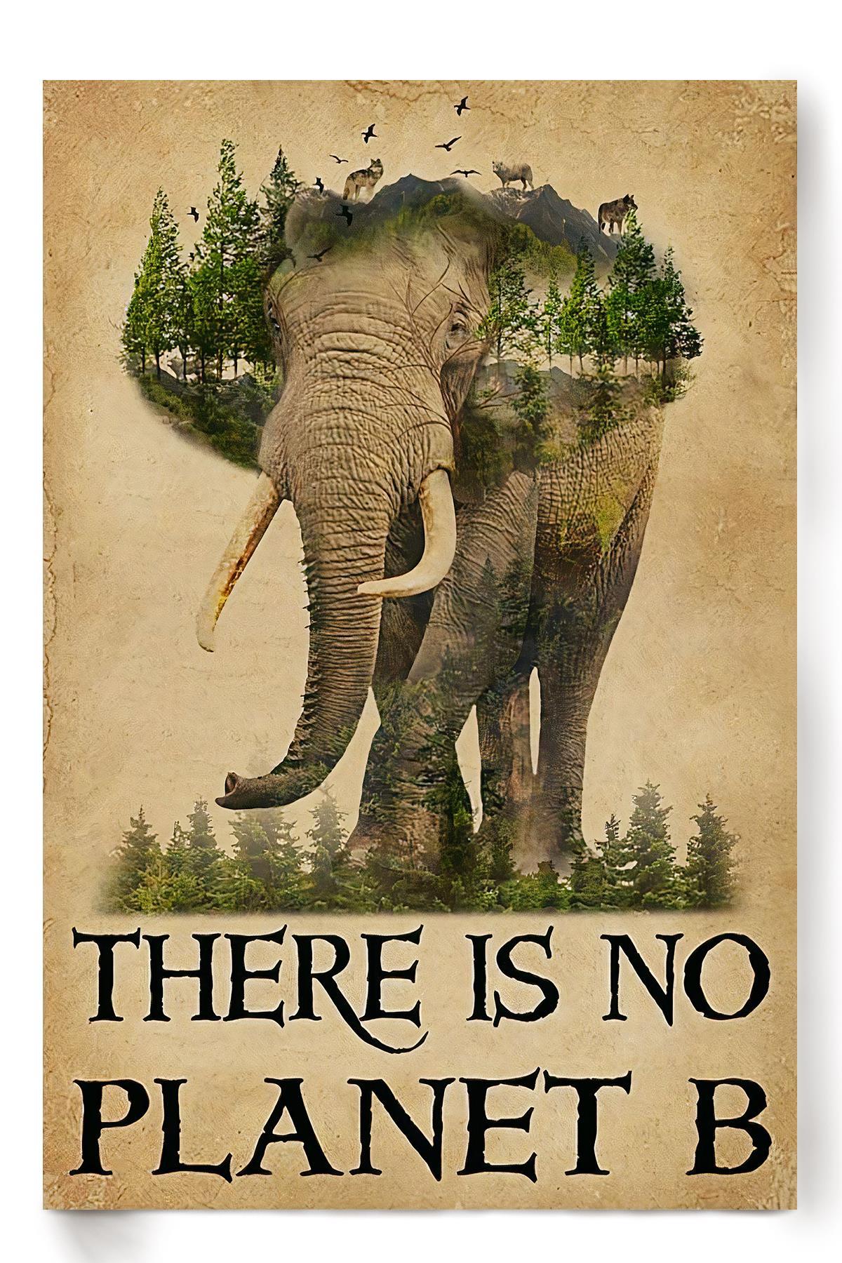 There Is No Planet B Poster Gardening Wall Art For Home Farmhouse Decor Housewarming Elephant Lover Poster