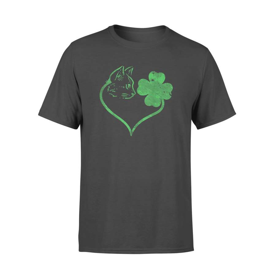 Cat Silhouette Shamrock St Patricks Day Kitten Lover Pet – Standard T-shirt